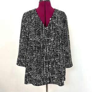 Max Mara Studio 3/4 Sleeves Top Blouse Silk Relaxed Fit size 8